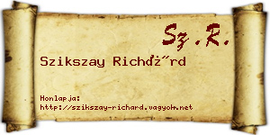 Szikszay Richárd névjegykártya