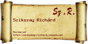 Szikszay Richárd névjegykártya