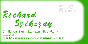 richard szikszay business card